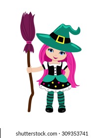 Halloween Cute Witch.
