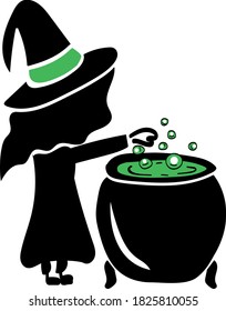 Halloween cute witch cartoon vector
