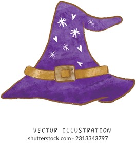 Halloween cute witch hat vector illustration