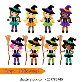 Halloween Cute Witches  set 