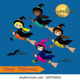 Halloween Cute Witches  set 