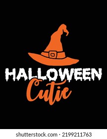 Halloween Cutie, Happy Halloween Shirt Print Template, Witch Bat Cat Scary House Dark Green Riper Boo Squad Grave Pumpkin Skeleton Spooky Trick Or Treat