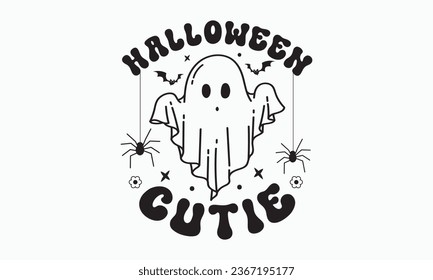 Halloween cutie svg, halloween t shirt design bundle, Retro halloween svg, vector, pumpkin, witch, spooky, ghost, funny halloween t-shirt quotes Bundle, Cut File Cricut, Silhouette 