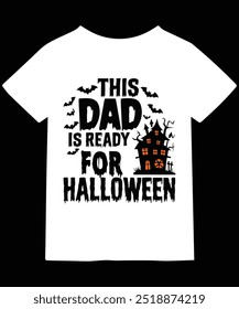 "Halloween Dad Shirt Design - Spooky, Fun, and Ready to Party! Perfect for dads who love celebrating Halloween with their family. This unique shirt features a [brief description of your design] that's