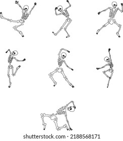 Halloween Dancing Skeleton SVG Cut Files, Skull Bundle PNG svg