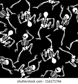 halloween dancing skeletons pattern