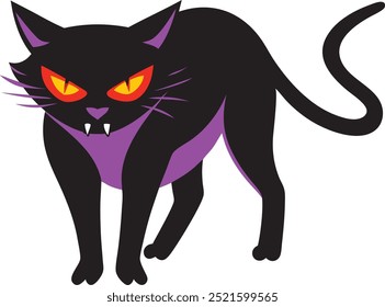 Halloween dangerous looking scary black cat