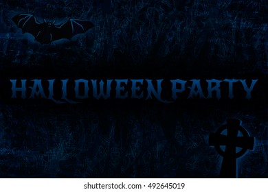 Halloween dark background. Halloween party poster. Vector illustration.