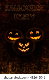 Halloween dark background. Halloween party poster. Vector illustration.