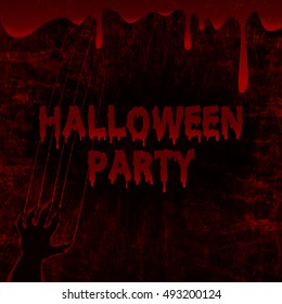 Halloween dark background. Halloween party poster. Vector illustration.