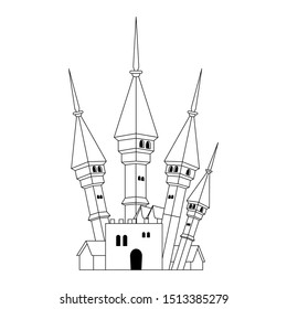 halloween dark castle isolated icon vector illustration design