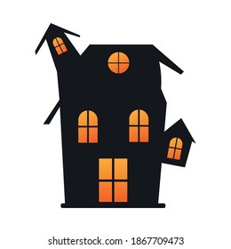 halloween dark castle isolated icon vector illustration design