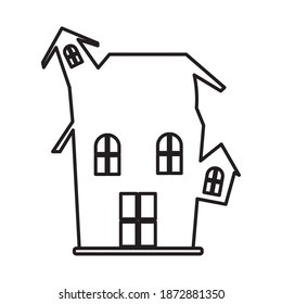 halloween dark castle line style icon vector illustration design