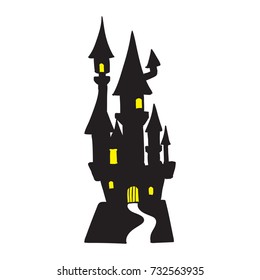 halloween dark castle vector cartoon