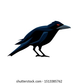 halloween dark crow bird icon vector illustration design