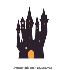 halloween dark haunted castle icon vector illustration design