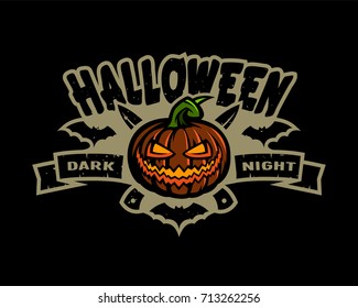 Halloween dark night emblem.