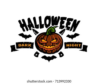Halloween dark night emblem.