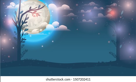 halloween dark night scene icon