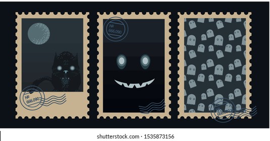 The halloween dark  post stamps