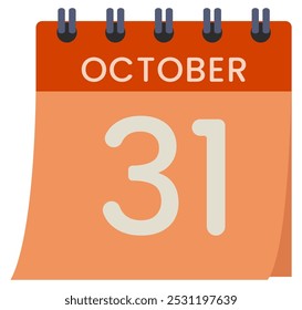 Halloween date flat icon isolated on a white background