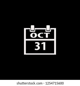 halloween date on calendar vector icon. flat halloween date on calendar design. halloween date on calendar illustration for graphic 