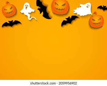 Halloween Day Background with Silhouette of Pumpkin Copy Space mid Area. Suitable to place on content with that theme.
