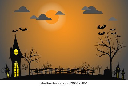 Halloween day background vector and backdrop design theme Halloween