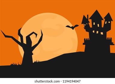 Halloween Day card and background