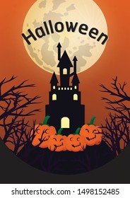 Halloween day , concept is jack o lantern and pumpkin orange color 