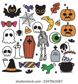 Halloween day cute icons collection