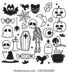 Halloween day cute icons collection