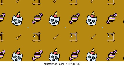 Halloween day cute vector background. 
