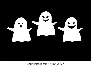 Halloween, day of the dead, ghosts and pumpkins. emotional faces.