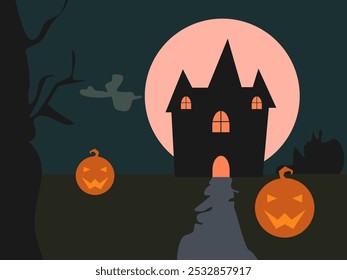 Día de Halloween Ilustración vectorial de diseño plano