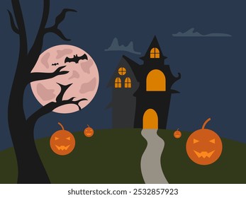Halloween day flat design vector illustration