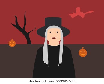 Día de Halloween Ilustración vectorial de diseño plano