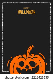 Halloween Day frame design with white border and pumpkin on it.