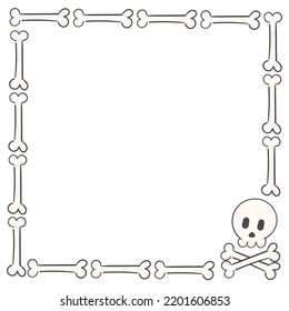 Ilustración del cuadro del Día de Halloween que consiste en esqueletos y huesos.