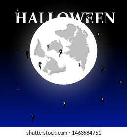 Halloween day with full moon background vector graphic 