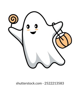 Halloween Day Ghosts. Cute ghost characters for Halloween party preparation