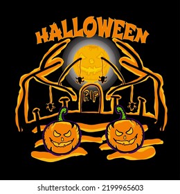 Halloween day, halloween hand drawn abstract design is suitable for t-shirts, wall decorations, posters, and others