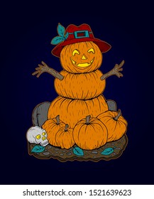 halloween day illustration vector, editable and detailed