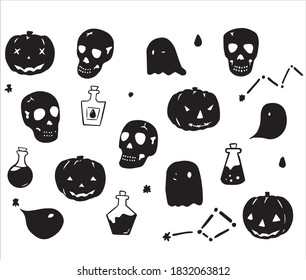 halloween day , iullstration design , vecter , pumkin and bones 