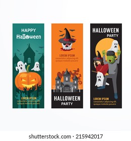 Halloween Day Party Banner Template Design.