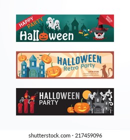 Halloween Day Party Banner Template Design.