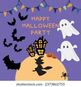 Halloween Day Party for English Academy Poster Template