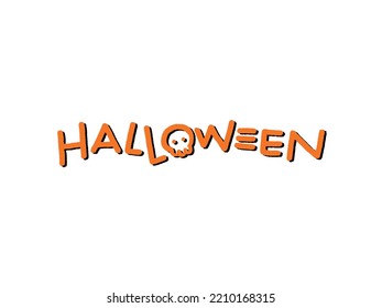 Halloween for Halloween day poster advertising. Hand written lettering isolated on white background.Vector template for poster, social network, banner, cards.