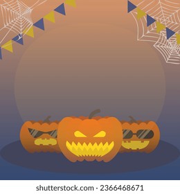 Halloween Day Pumpkin Three Musketeers Vector Illustration
