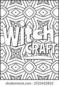 Halloween Day Quote Coloring Page. Halloween Theme Quote Coloring Pages for Adults. Mandala Coloring Page.